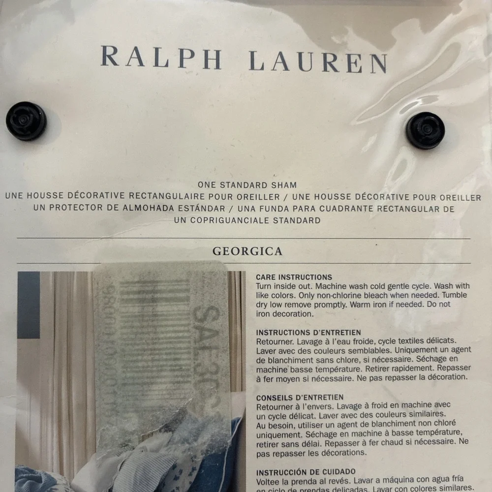 Ralph Lauren CRESTWOOD Standard WHITE LACE Pillow Sham Georgica NEW
